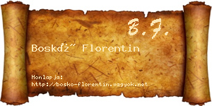 Boskó Florentin névjegykártya